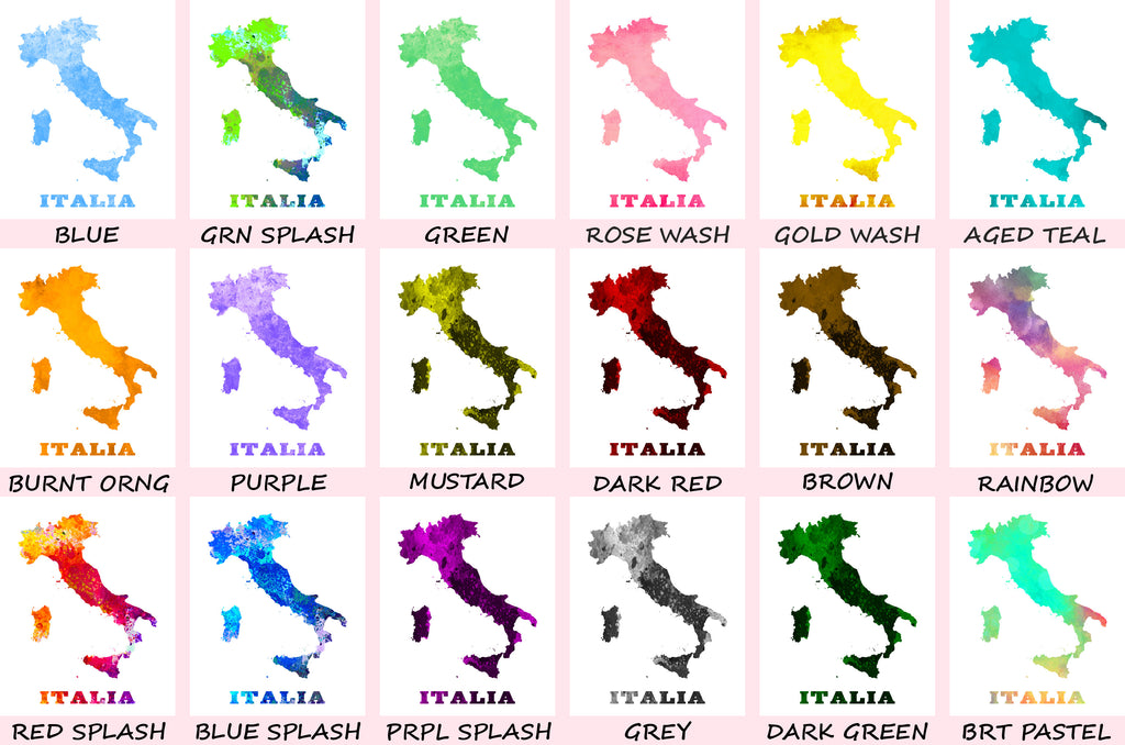 Italy Map Print Outline Wall Map of Italy