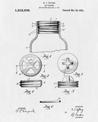 Jar Patent Print Cafe Blueprint Kitchen Poster - OnTrendAndFab