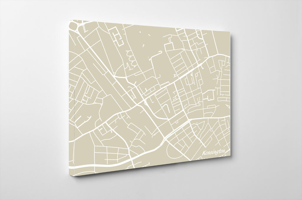 Kensington London City Street Map Print Feature Wall Art Poster