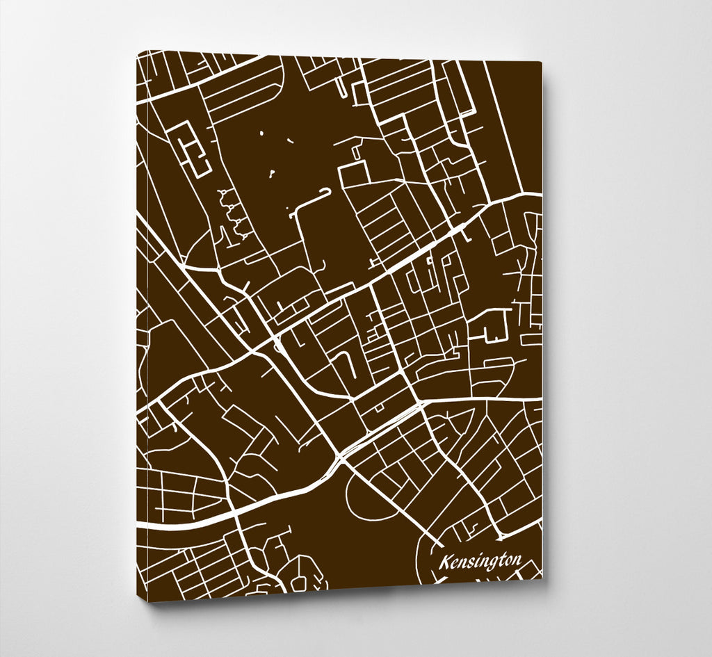 Kensington London City Street Map Print Feature Wall Art Poster