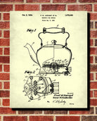 Tea Patent Print Kettle Blueprint Cafe Kitchen Poster - OnTrendAndFab