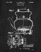 Tea Patent Print Kettle Blueprint Cafe Kitchen Poster - OnTrendAndFab