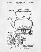 Tea Patent Print Kettle Blueprint Cafe Kitchen Poster - OnTrendAndFab