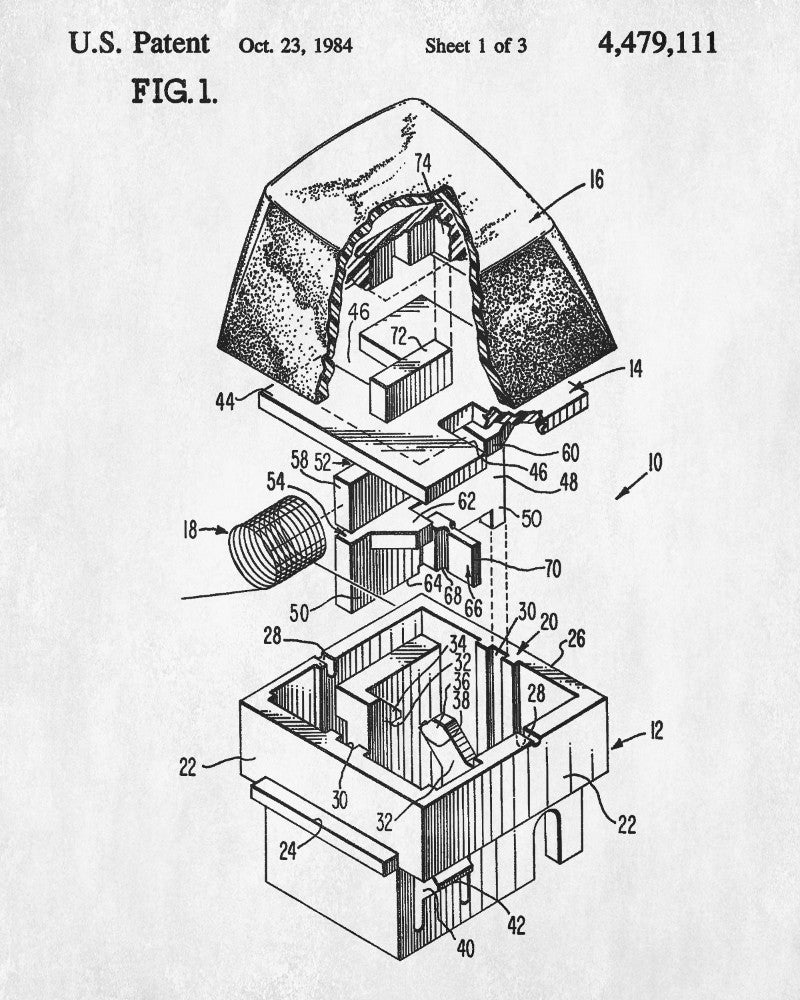 Keyboard Key Patent Print Computer Blueprint Technology Poster - OnTrendAndFab