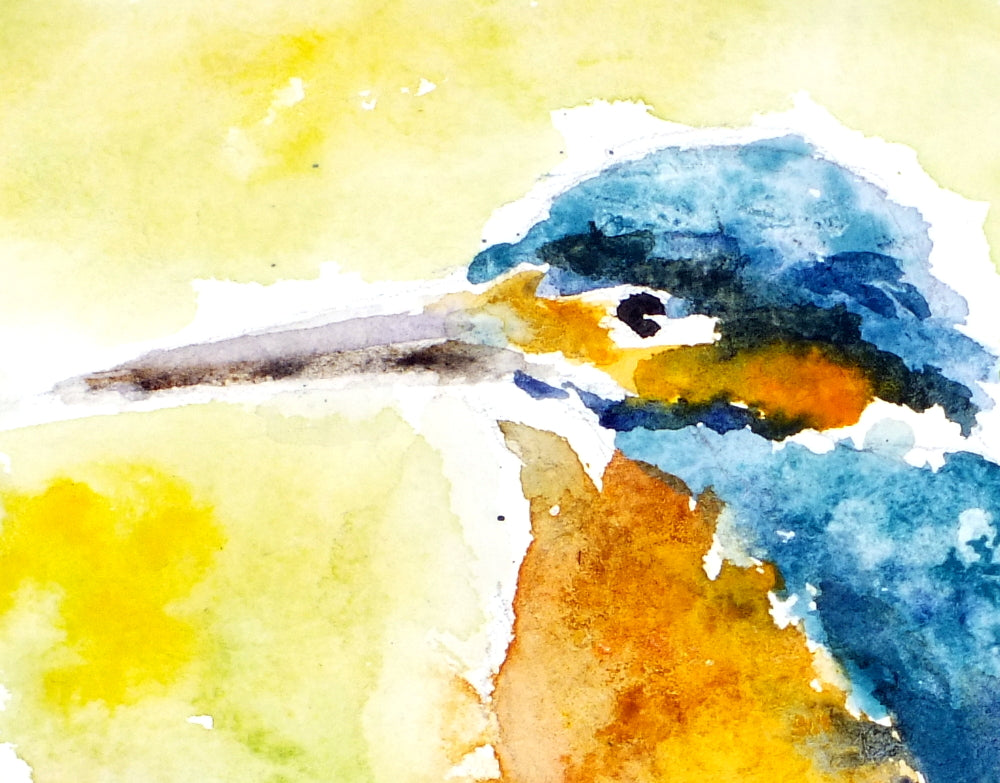 Kingfisher Watercolour Print, Andi Lucas Wildlife Art