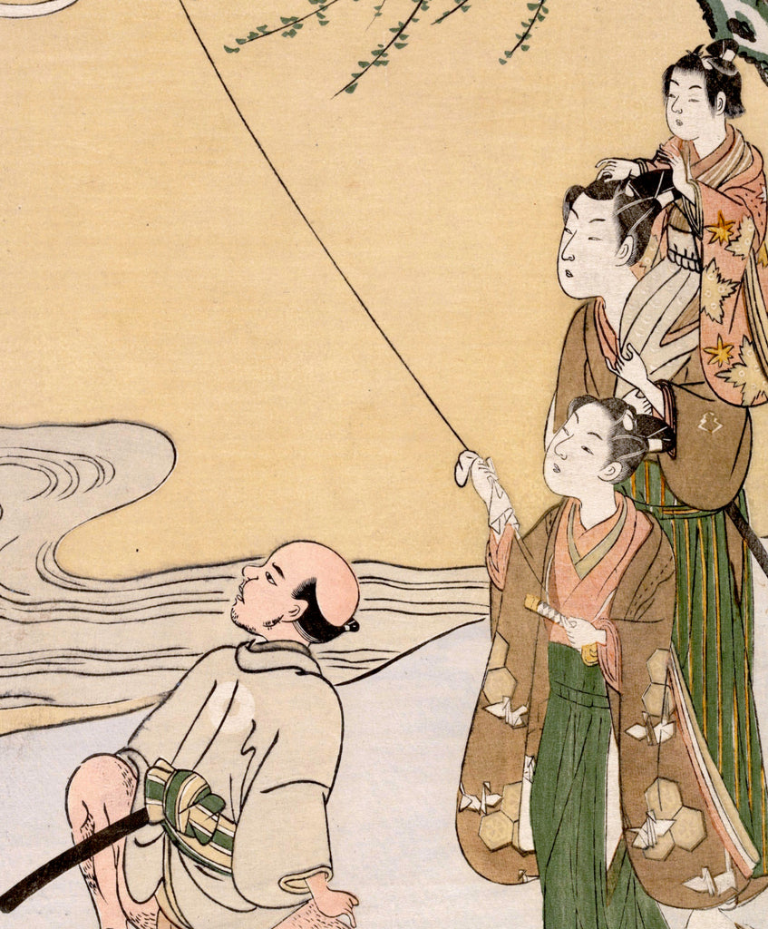 Suzuki Harunobu, Japanese Art Print : Kite Flying