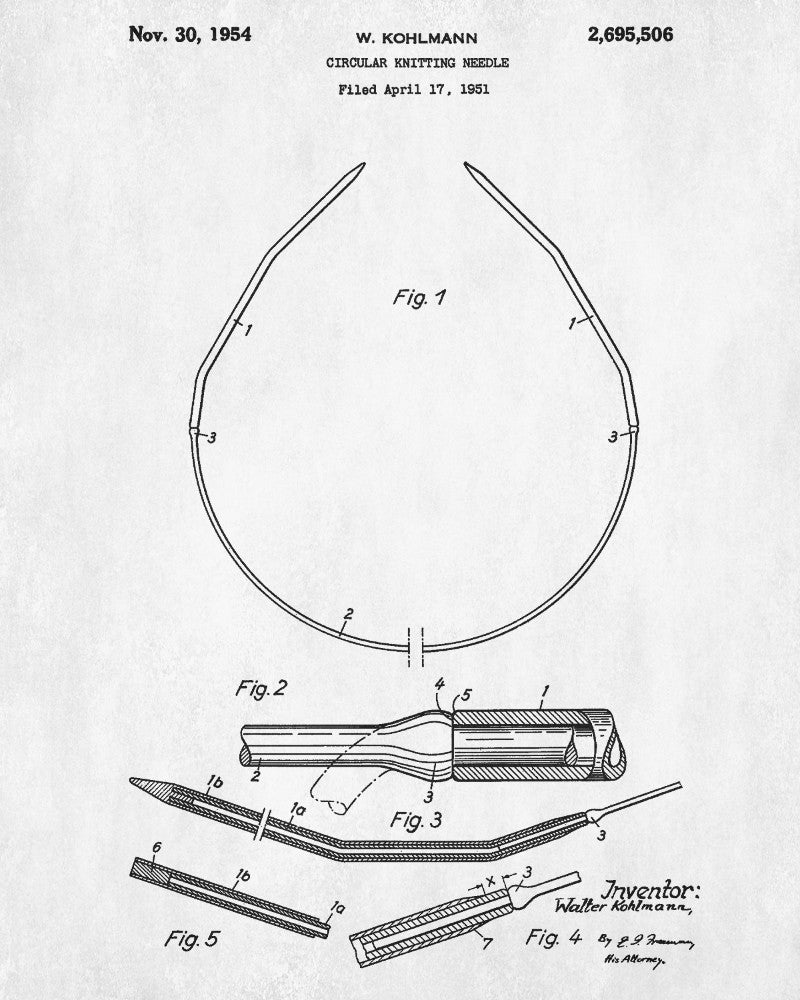 Knitting Needle Patent Print Craft Blueprint Sewing Room Poster - OnTrendAndFab