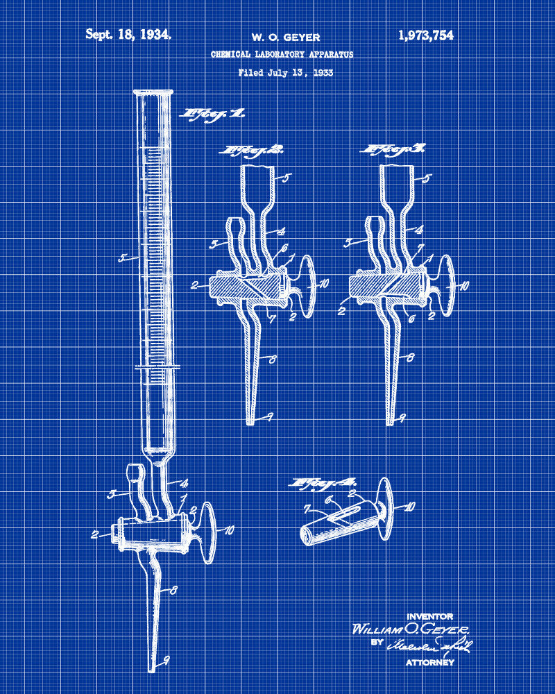 Science Poster, Laboratory Equipment Patent Print, Chemistry