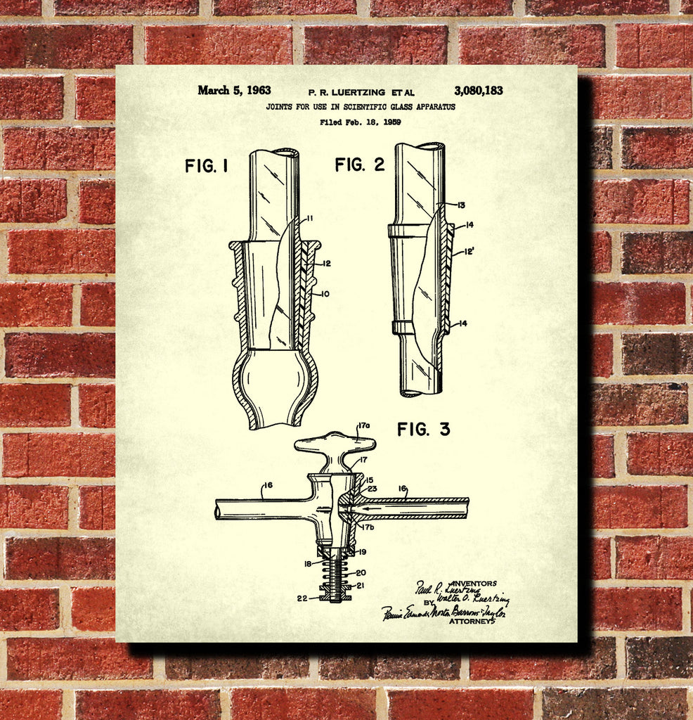 Science Poster, Laboratory Equipment Patent, Chemistry Print