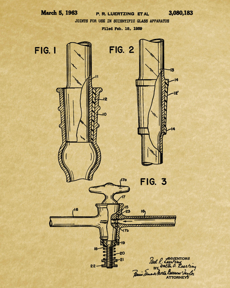 Science Poster, Laboratory Equipment Patent, Chemistry Print