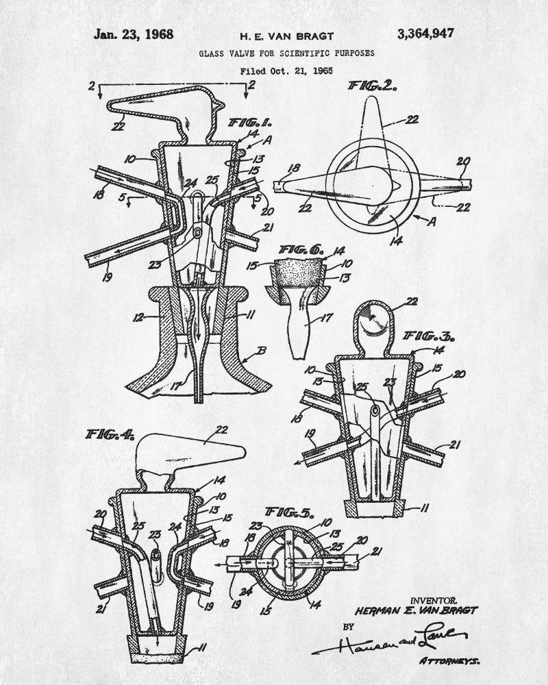 Laboratory Equipment Patent, Science Poster, Glassware Print