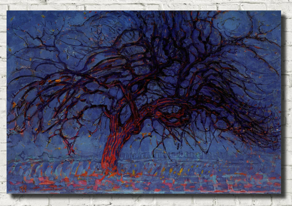 Piet Mondrian Abstract Fine Art Print, Red tree