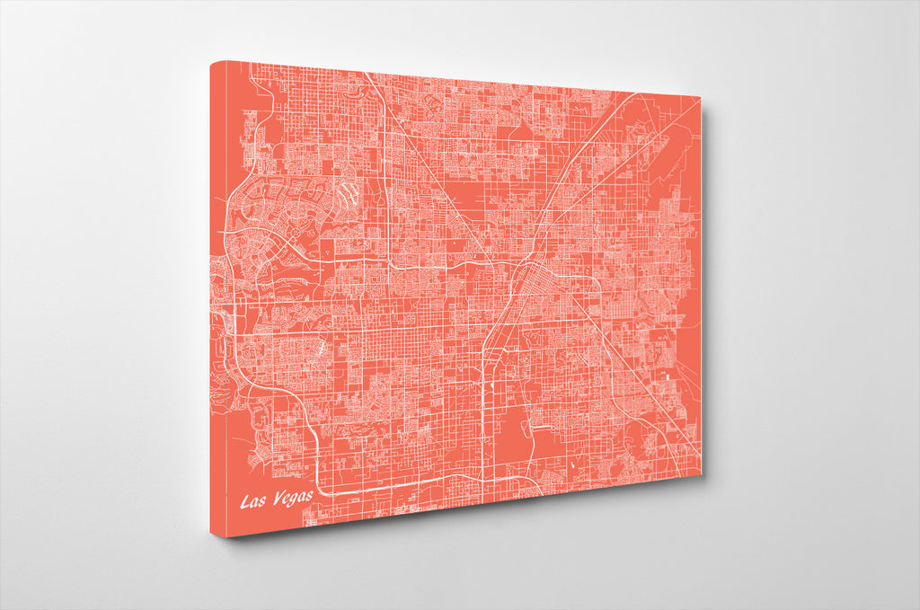 Las Vegas City Street Map Print Feature Wall Art Poster
