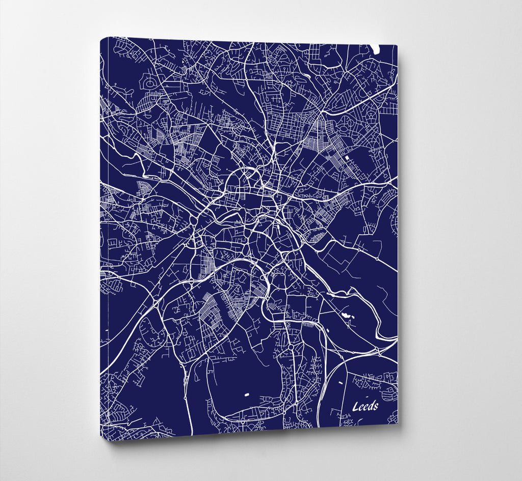 Leeds City Street Map Print Modern Art Poster Home Decor - OnTrendAndFab
