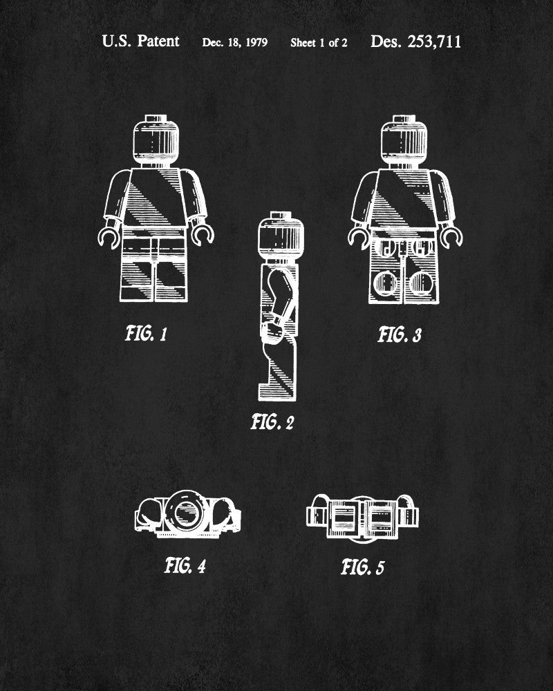Lego Patent Print Toy Room Poster Building Brick Blueprint - OnTrendAndFab
