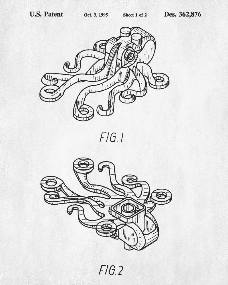 Lego Octopus Patent Print Animal Building Blocks Poster