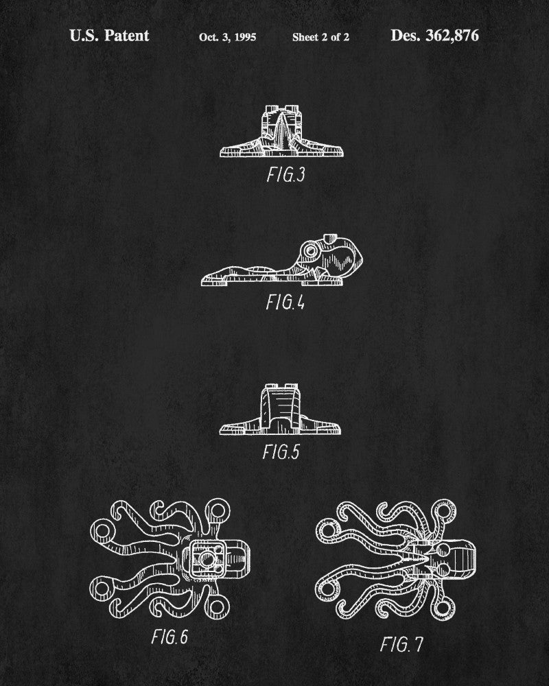 Lego Octopus Patent Print Animal Building Block Poster