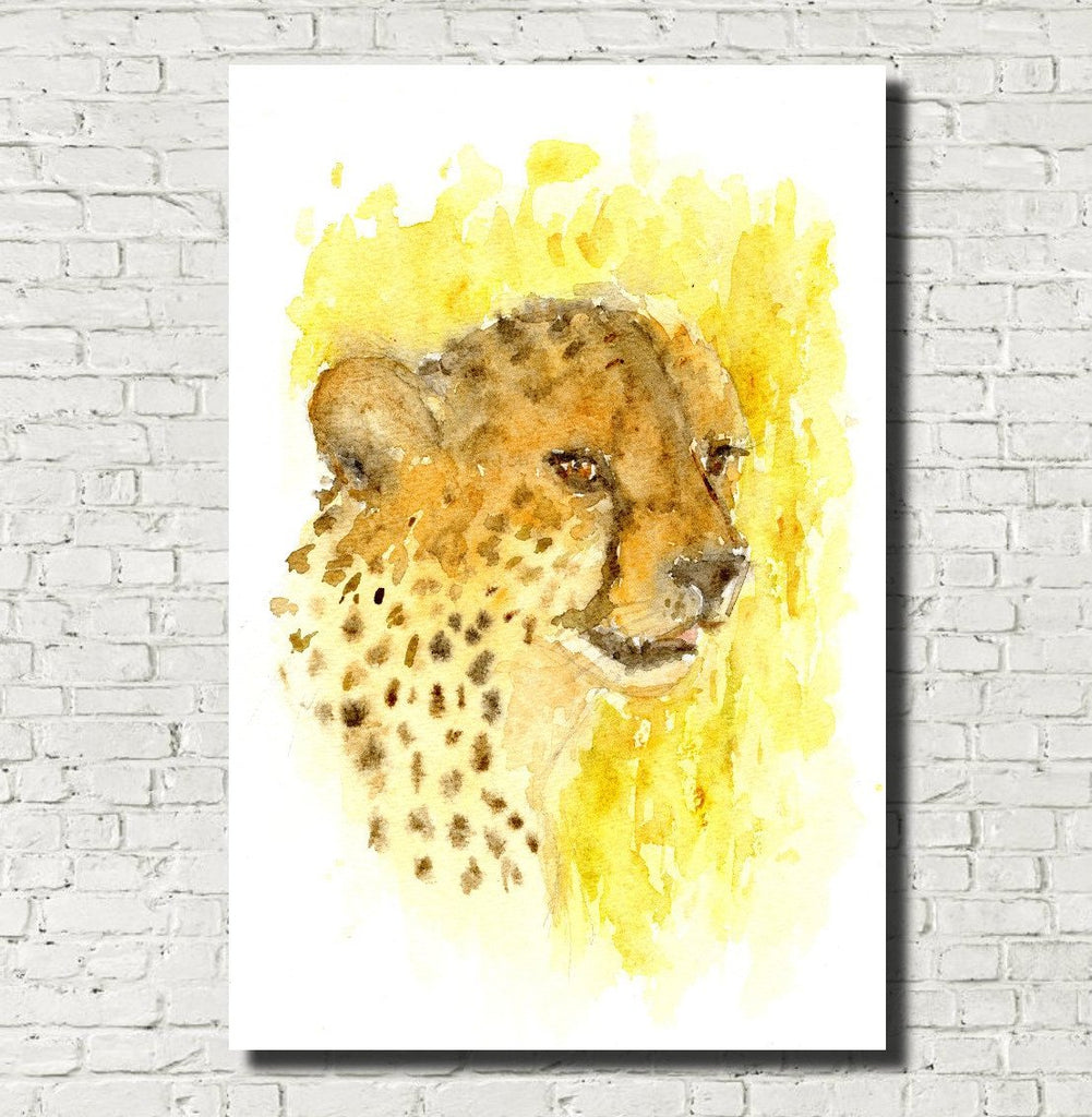 Cheetah Watercolour Print, Andi Lucas Wildlife Art