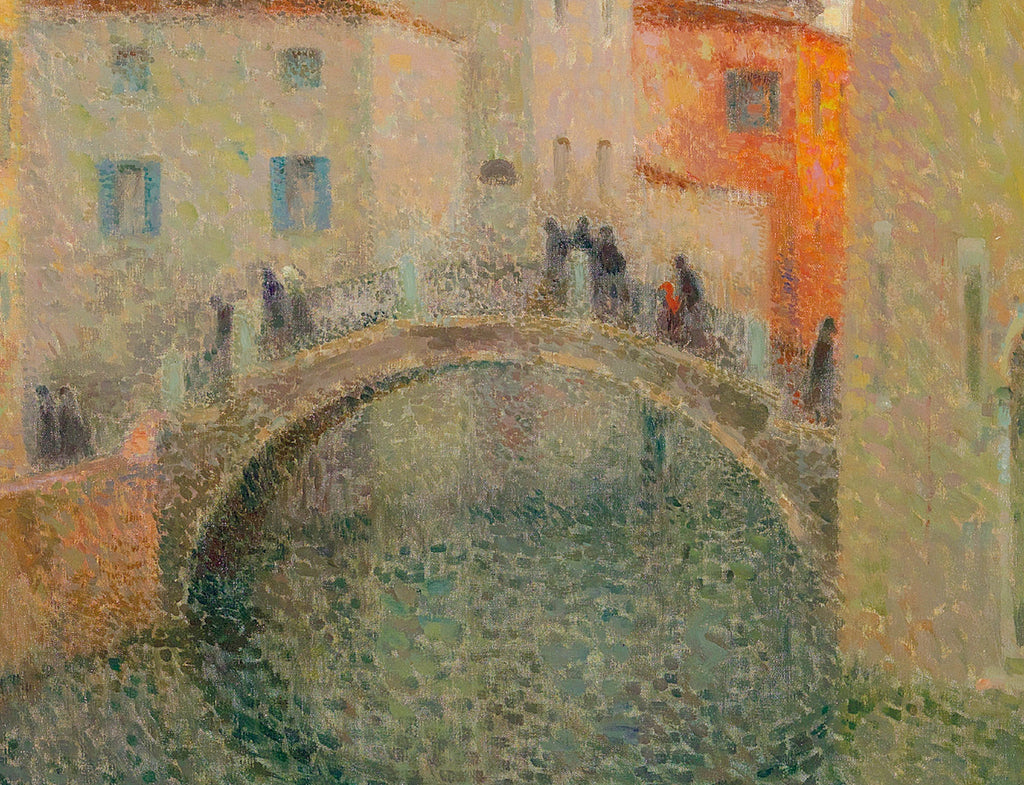 Henri Le Sidaner Fine Art Print, Small Canal, Gray Evening in Venice