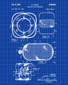 Life Buoy Patent Print Nautical Poster Sailing Decor