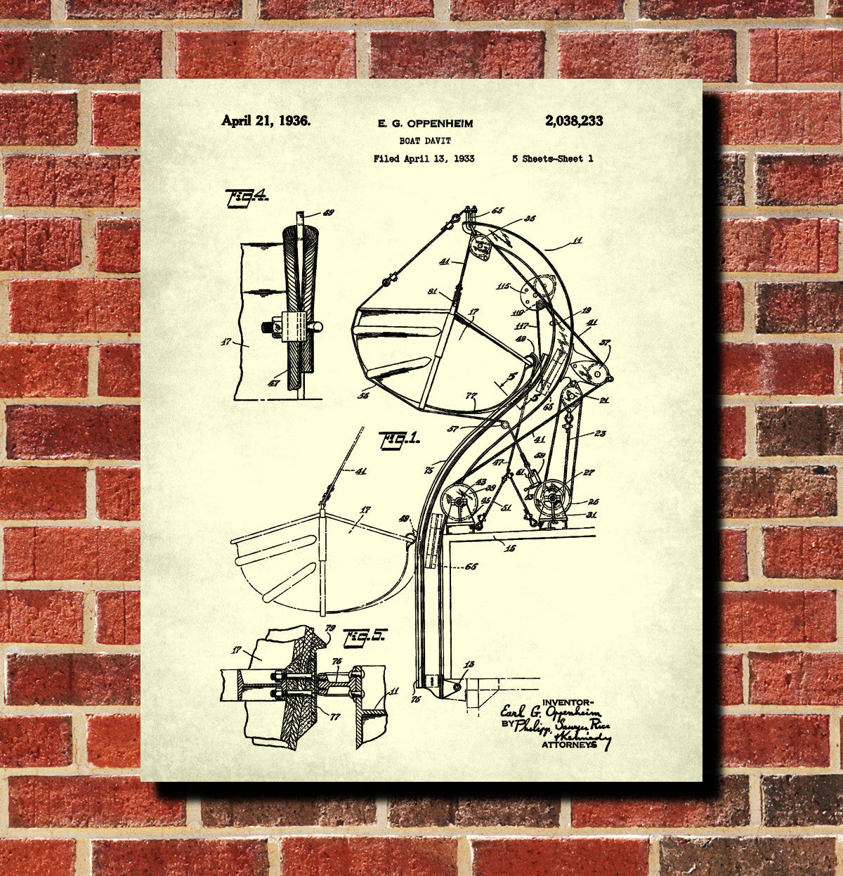 Lifeboat Patent Print Nautical Poster Sailing Decor