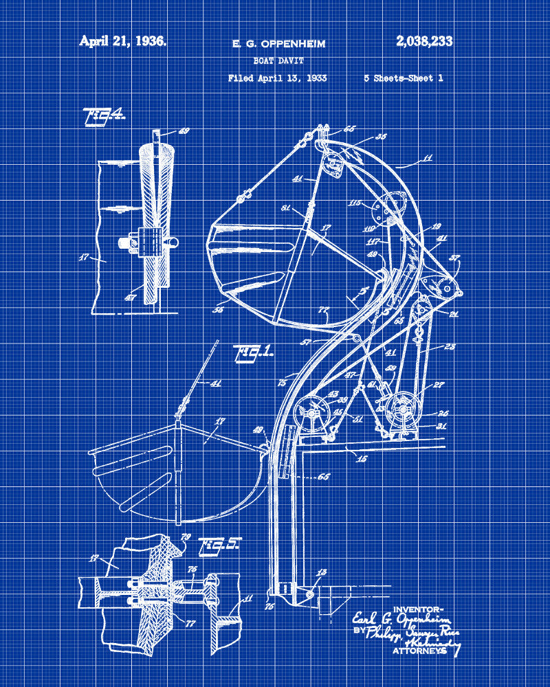 Lifeboat Patent Print Nautical Poster Sailing Decor