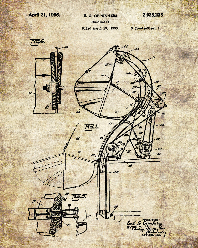 Lifeboat Patent Print Nautical Poster Sailing Decor