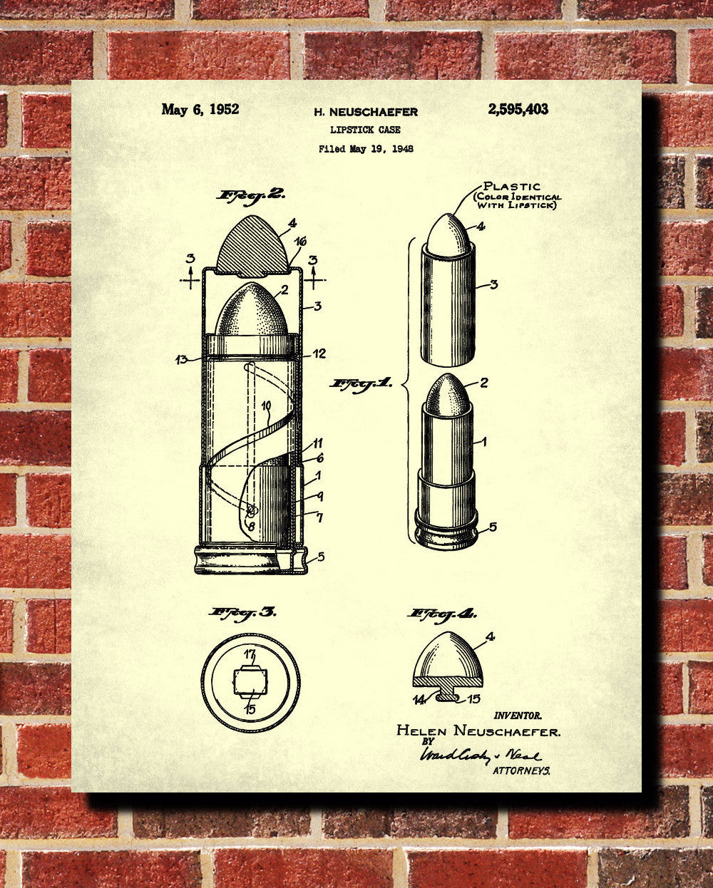 Lipstick Patent Print Makeup Beauty Poster Salon Wall Art - OnTrendAndFab