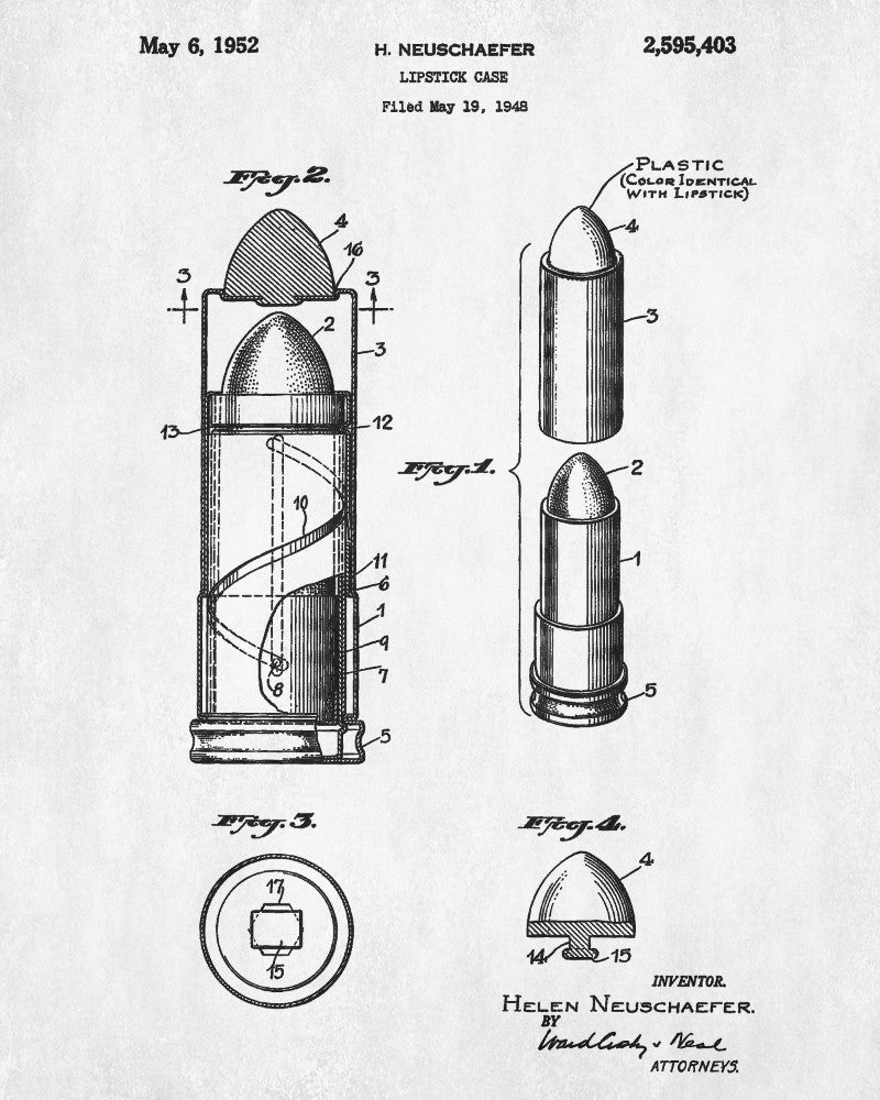 Lipstick Patent Print Makeup Beauty Poster Salon Wall Art - OnTrendAndFab