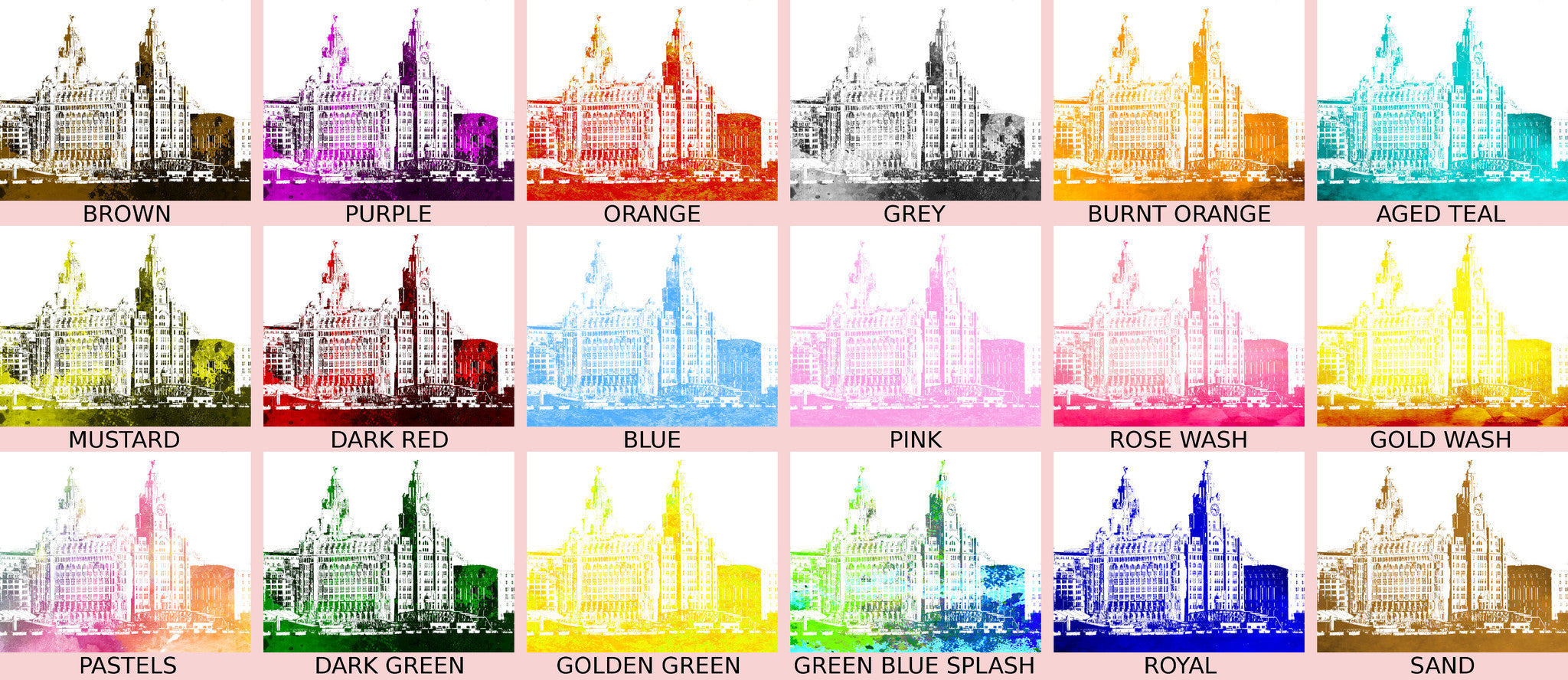 Liverpool City Skyline Print Landscape Poster Feature Wall Art