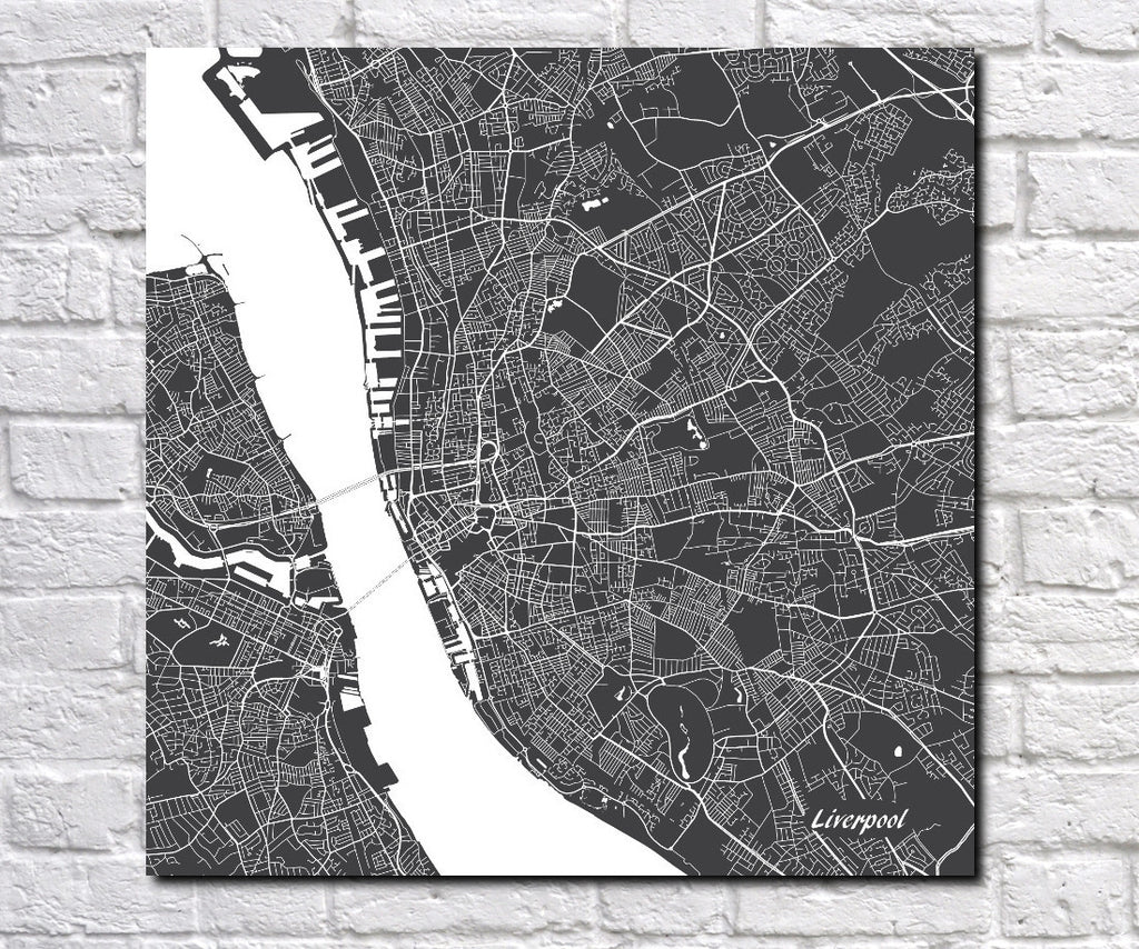 Liverpool City Street Map Print Modern Art Poster Home Decor - OnTrendAndFab