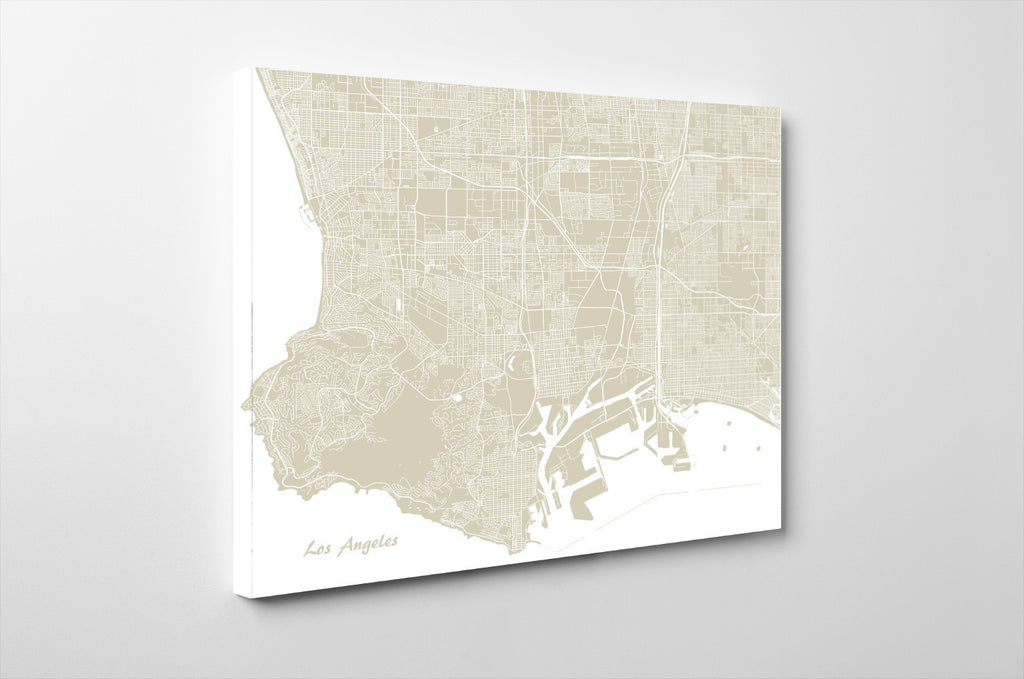 Los Angeles City Street Map Print Feature Wall Art Poster