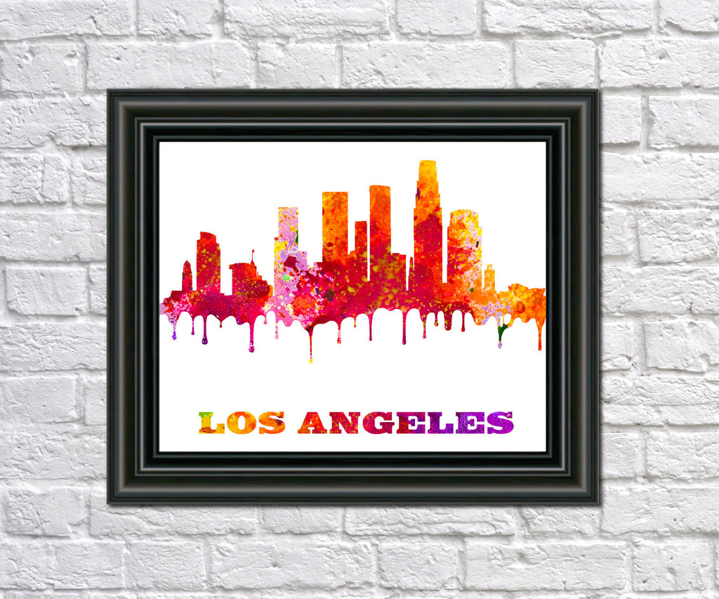 Los Angeles City Skyline Print Wall Art Poster California - OnTrendAndFab