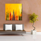 Original Painting James Lucas, Lost Spires Cityscape Abstract