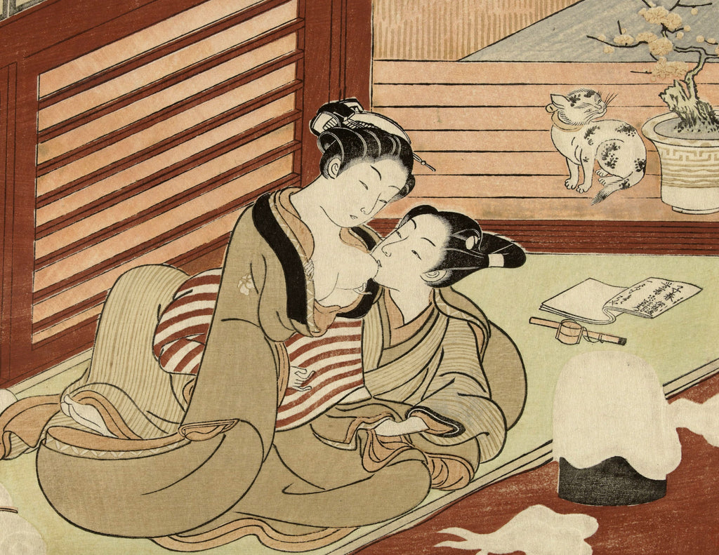 Suzuki Harunobu, Japanese Shunga Art Print : Couple