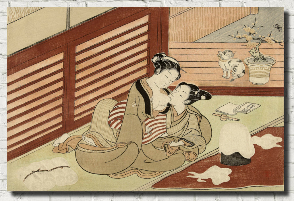 Suzuki Harunobu, Japanese Shunga Art Print : Couple