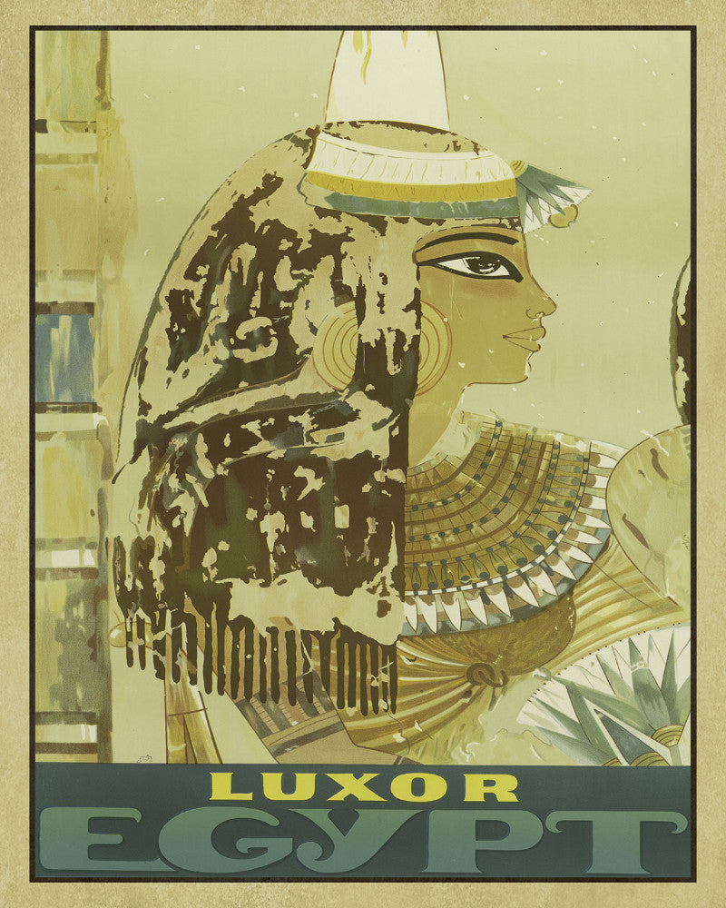 Luxor Egypt Print Vintage Travel Poster Art