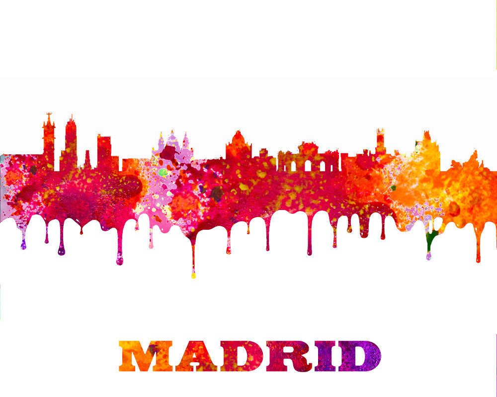 Madrid City Skyline Print Wall Art Poster Spain - OnTrendAndFab
