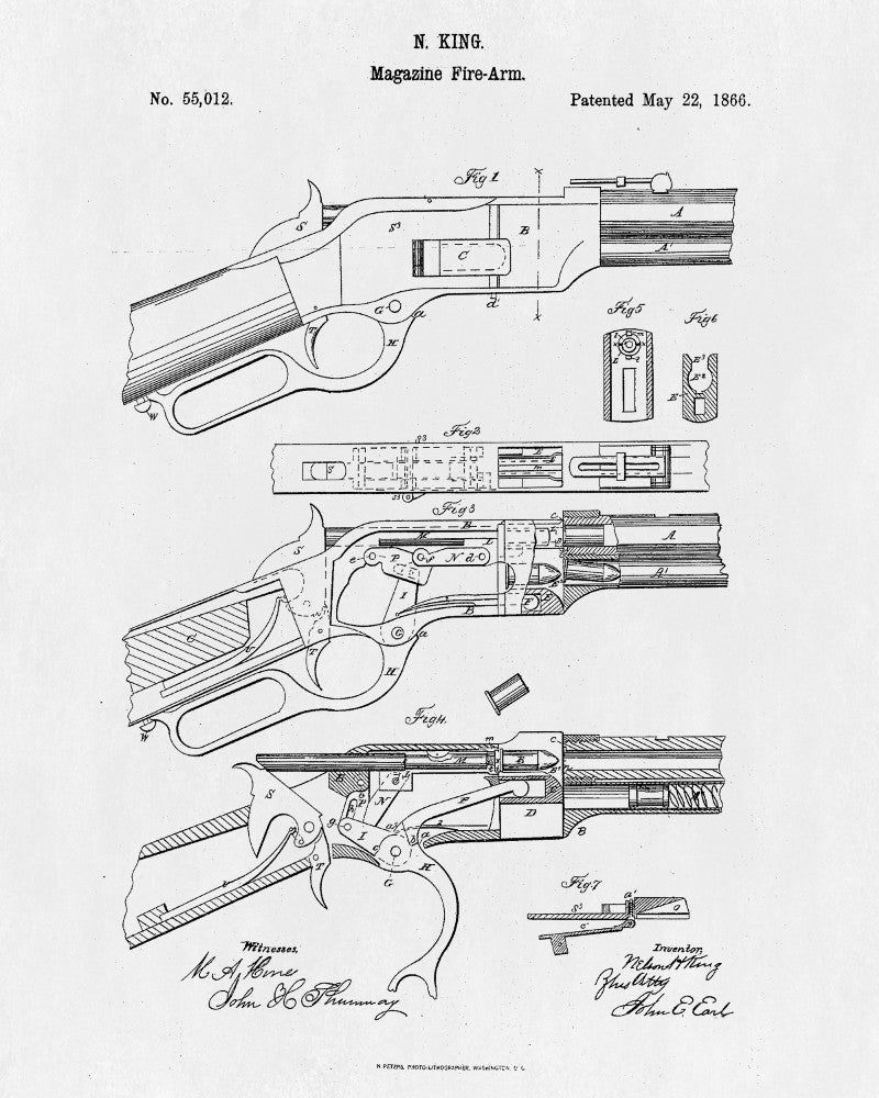 Magazine Firearm Blueprint Rifle Patent Print Gun Poster - OnTrendAndFab