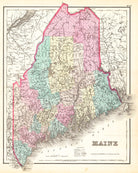 Maine State Map Print Vintage Poster Old Map as Art - OnTrendAndFab