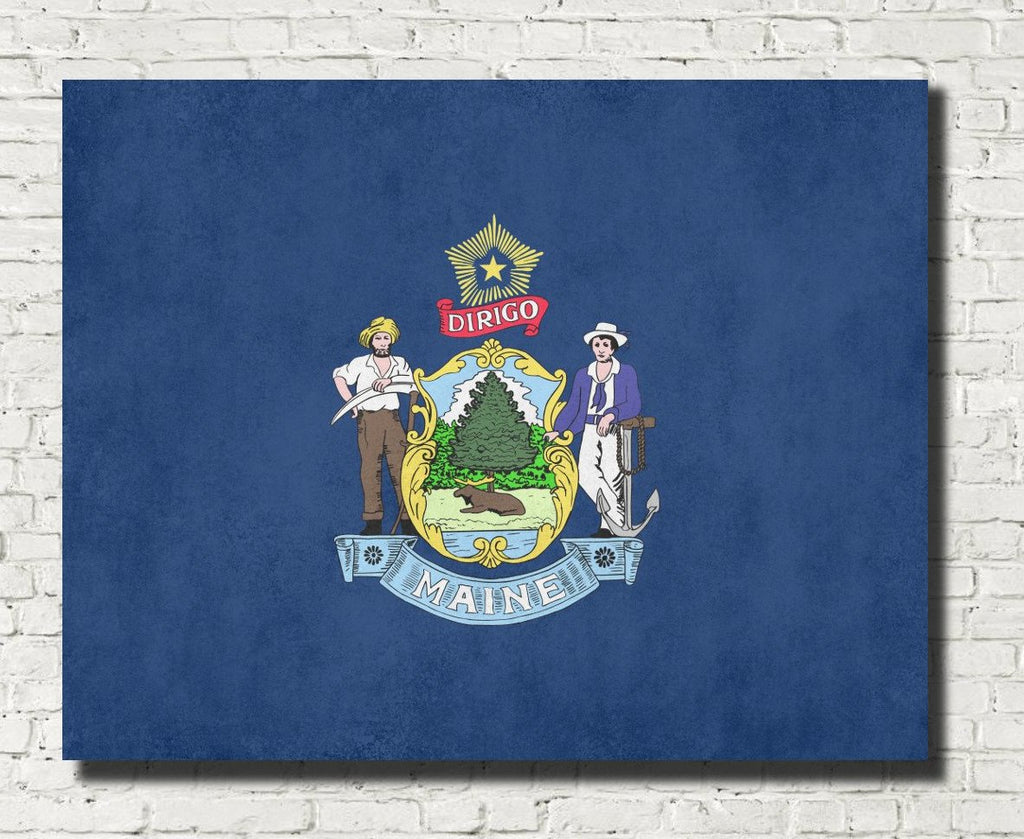 Maine State Flag Print