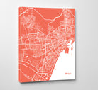 Malaga City Street Map Print Feature Wall Art Poster