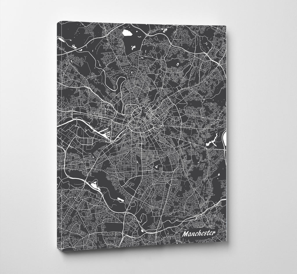 Manchester City Street Map Print Modern Art Poster Home Decor - OnTrendAndFab