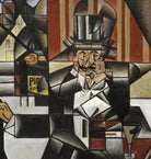 Juan Gris Crystal Cubism Fine Art Print : man in a cafe