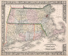 Massachusetts State Map Print Vintage Poster Old Map as Art - OnTrendAndFab