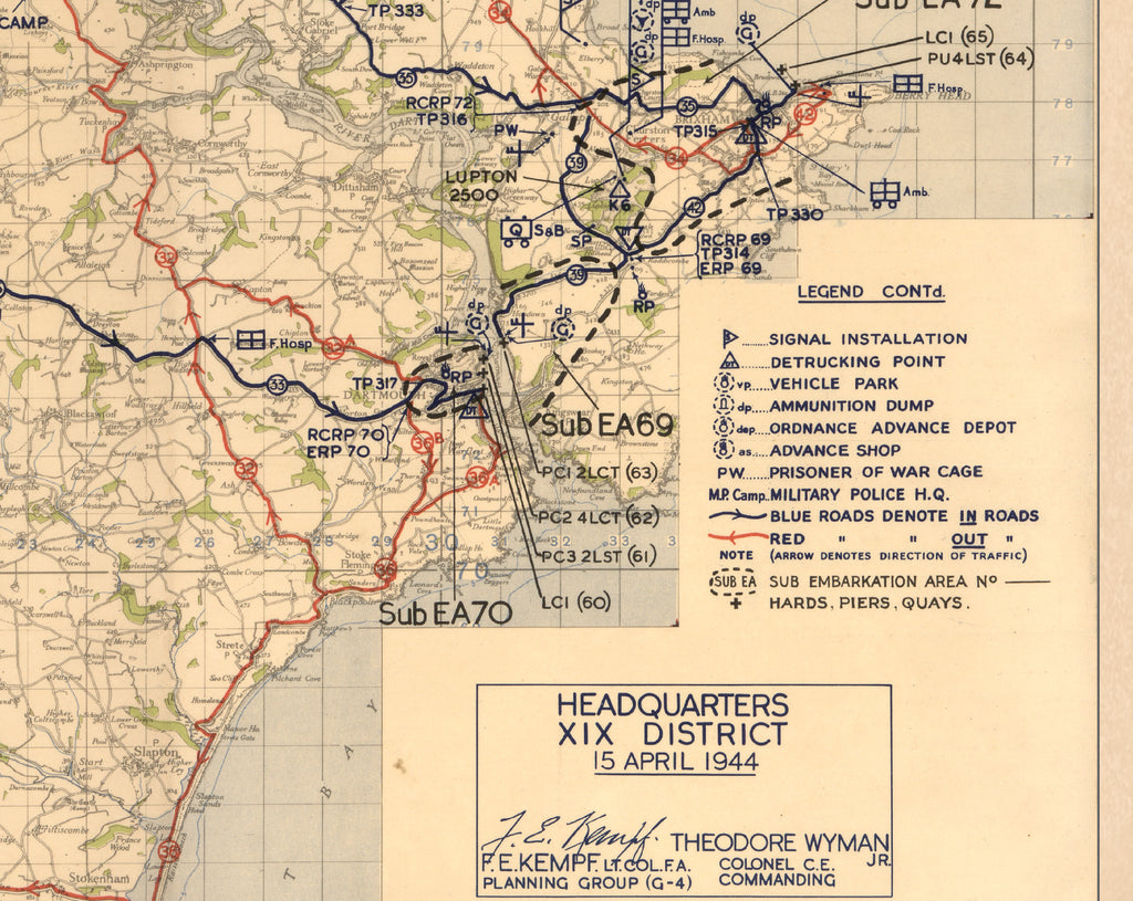 Military Map, Operation Overlord South Western Zone, 15 April 1944