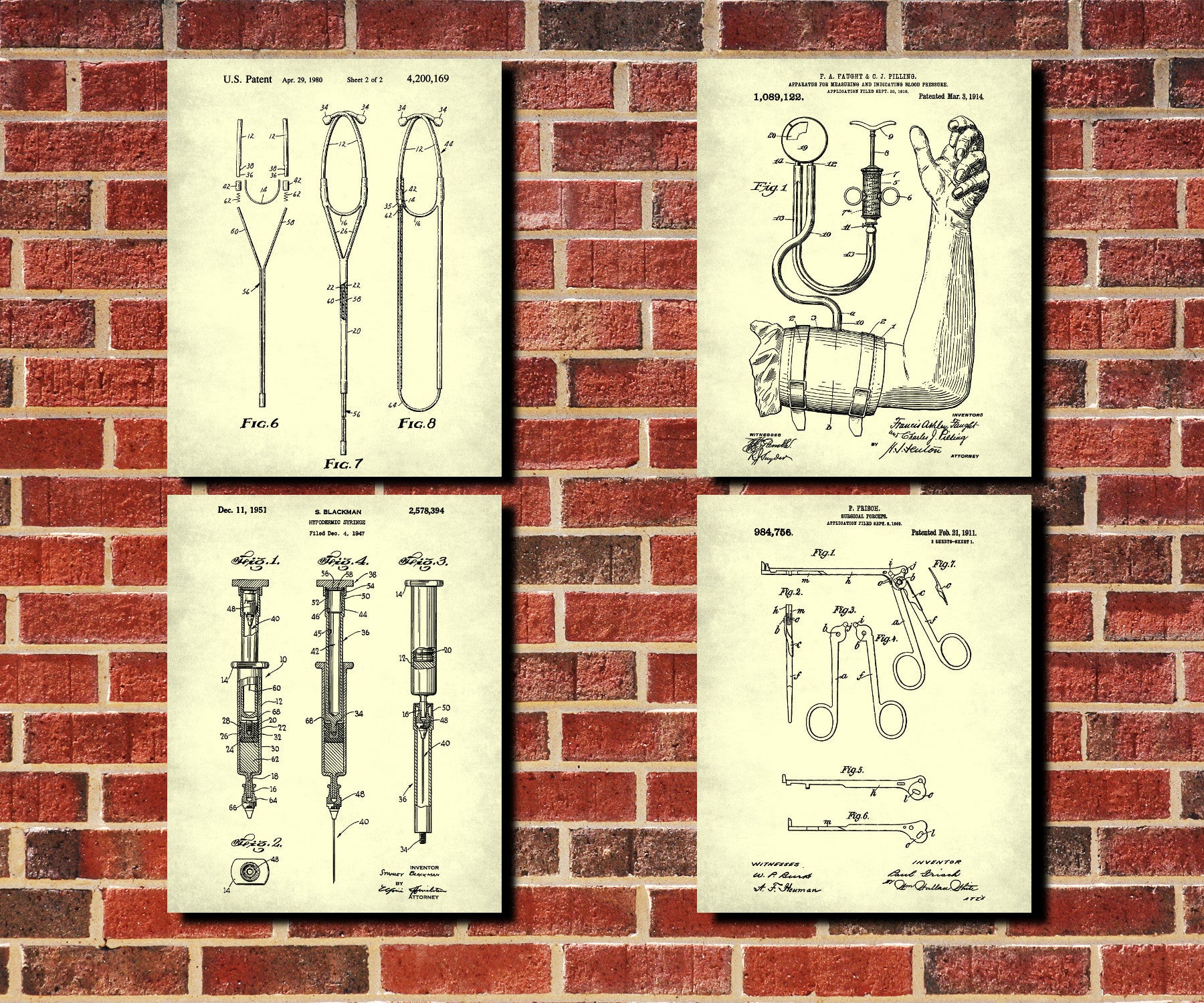 Medical Patent Prints Set 4 Doctor Nurse Art Posters - OnTrendAndFab