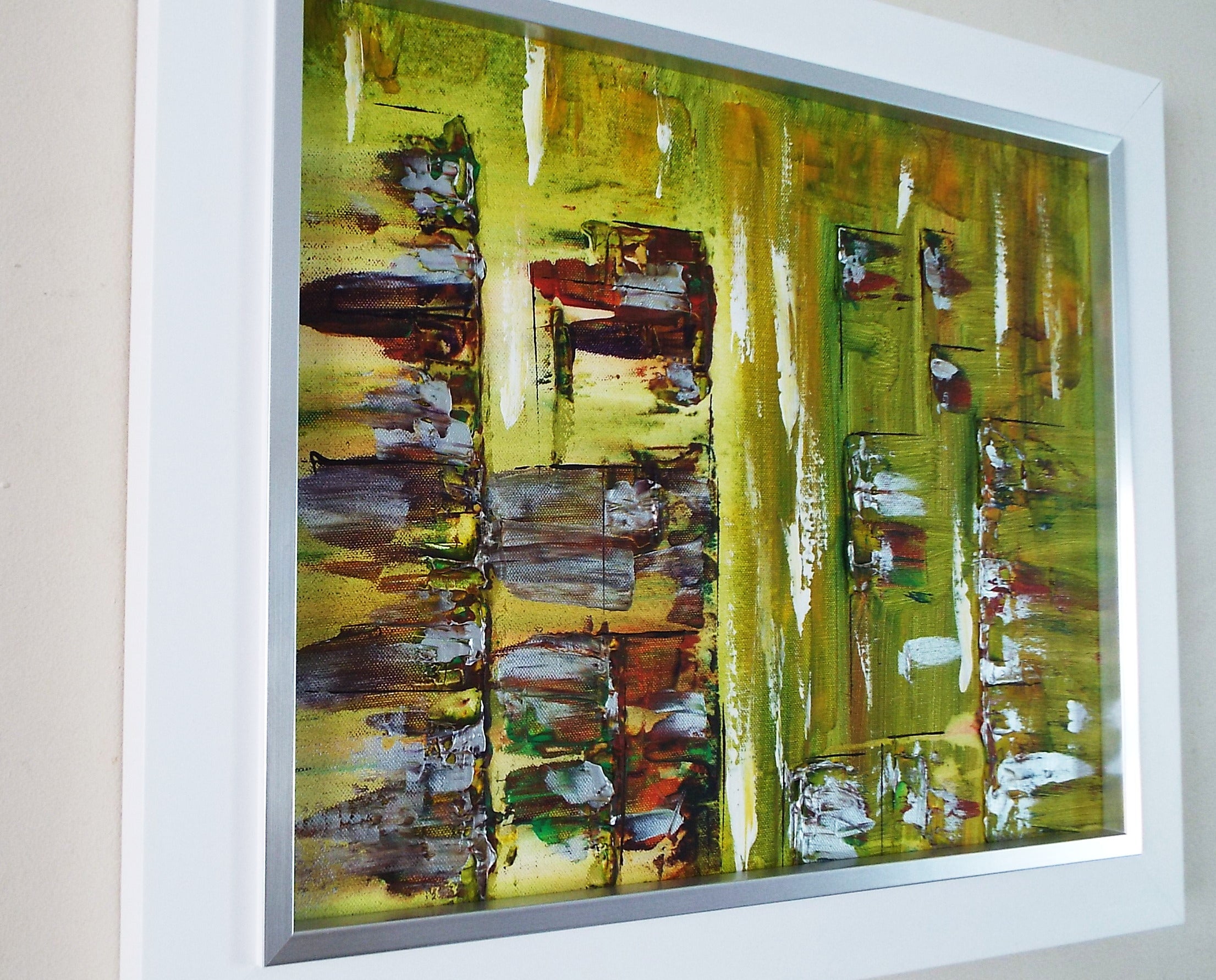 Abstract Landscape Painting Framed Original Art Mekong Market - OnTrendAndFab