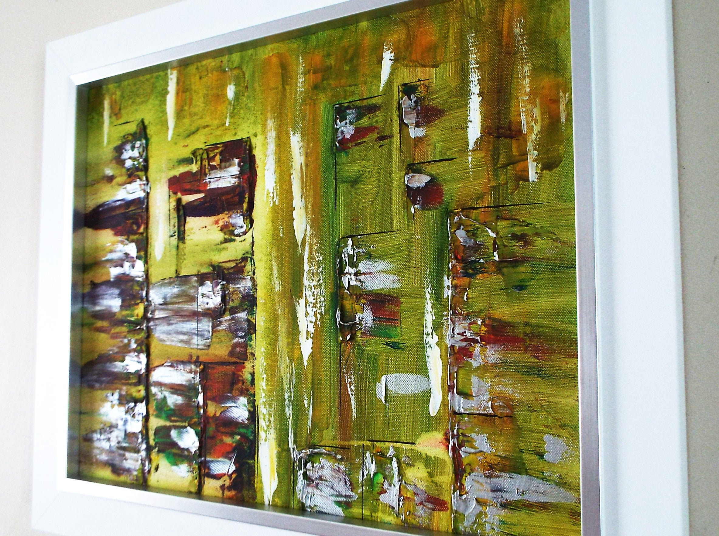 Abstract Landscape Painting Framed Original Art Mekong Market - OnTrendAndFab