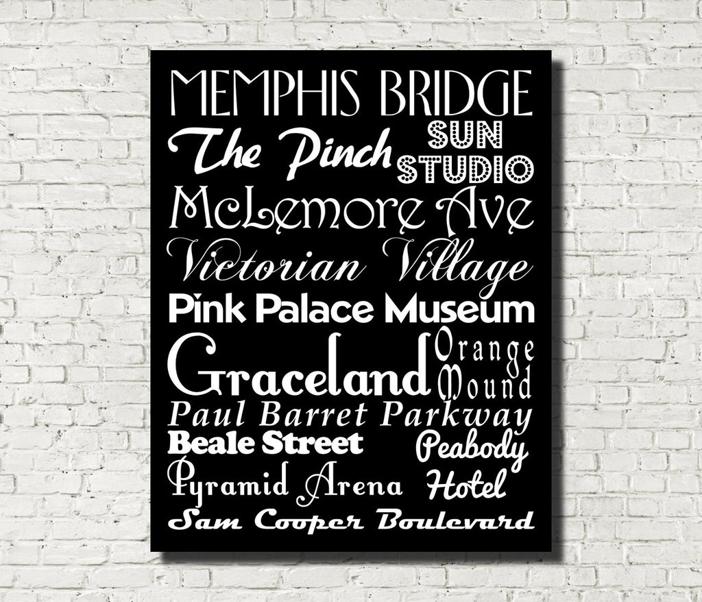 Memphis Neighbourhood Print Typography Scroll